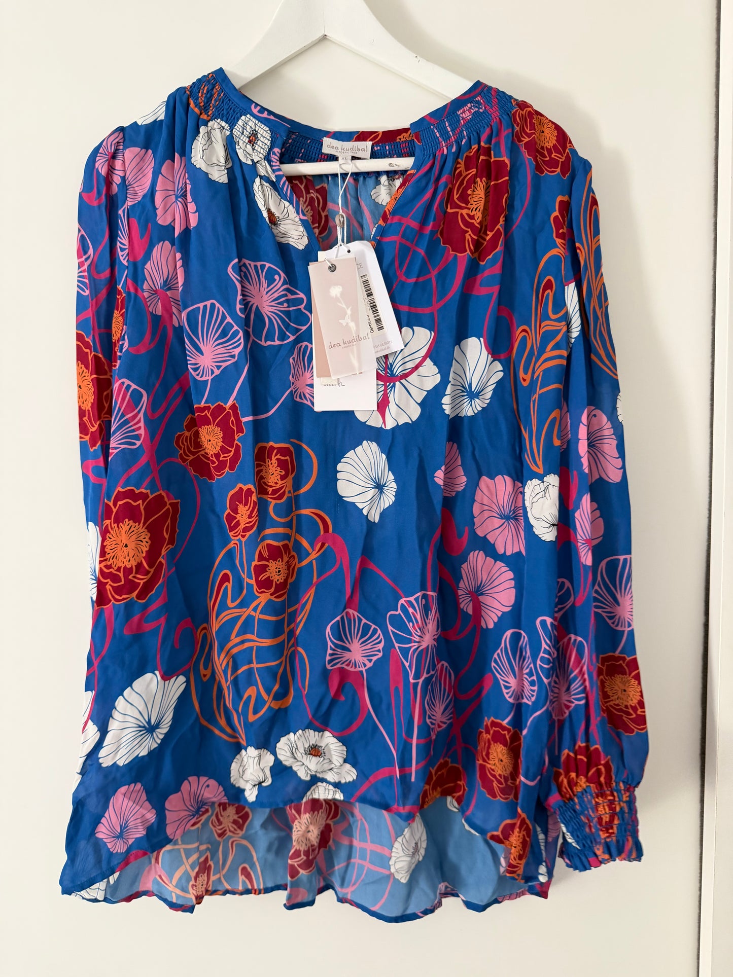 Pre-loved Pattern Blue/Red Dea Kudibal Blouse, XL, BNWT