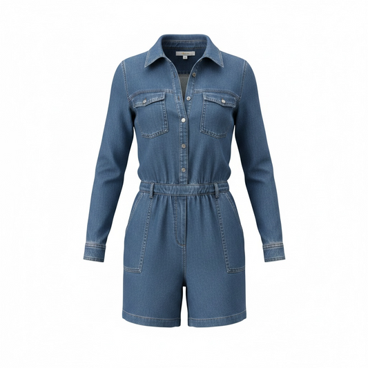 Pre-loved Denim Boden Playsuit, 20, BNWT