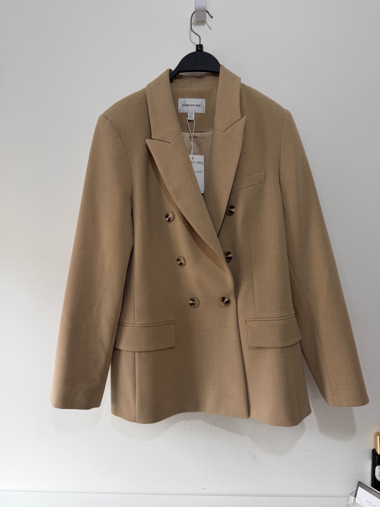 Preloved Forever New Blazer Size 14 Beige