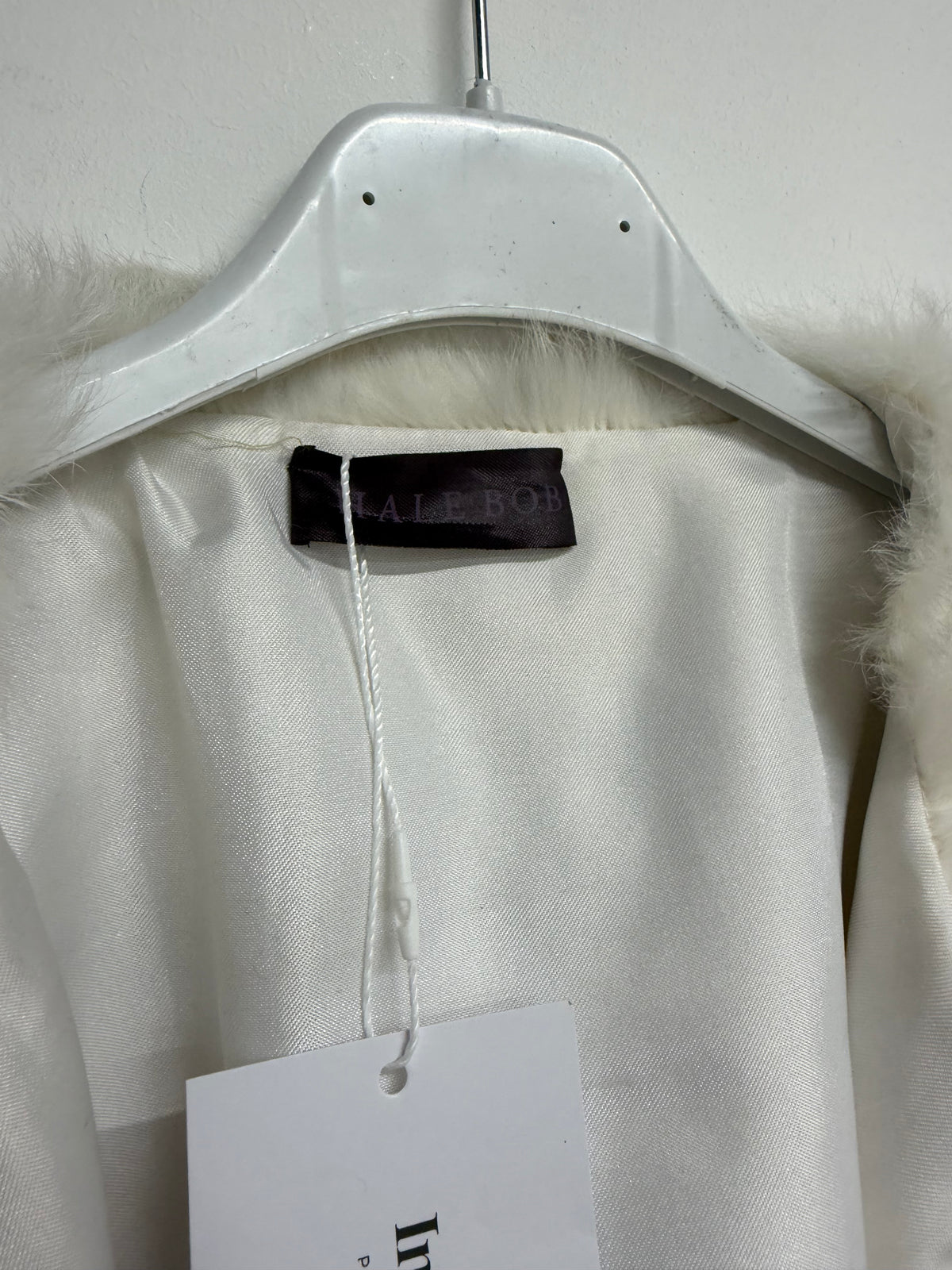 Preloved Hale Bob Fur Jacket Size S White Rabbit Fur