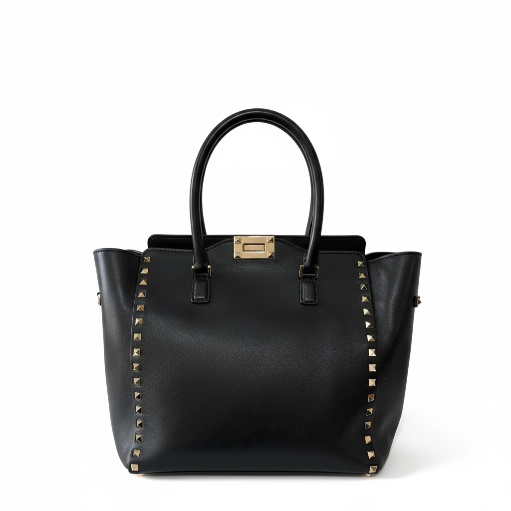 Preloved Black Leather Valentino Bag