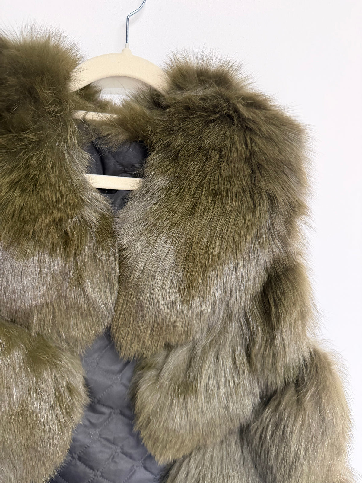 Preloved Jancoco Max Fox Fur Gilet Small Green