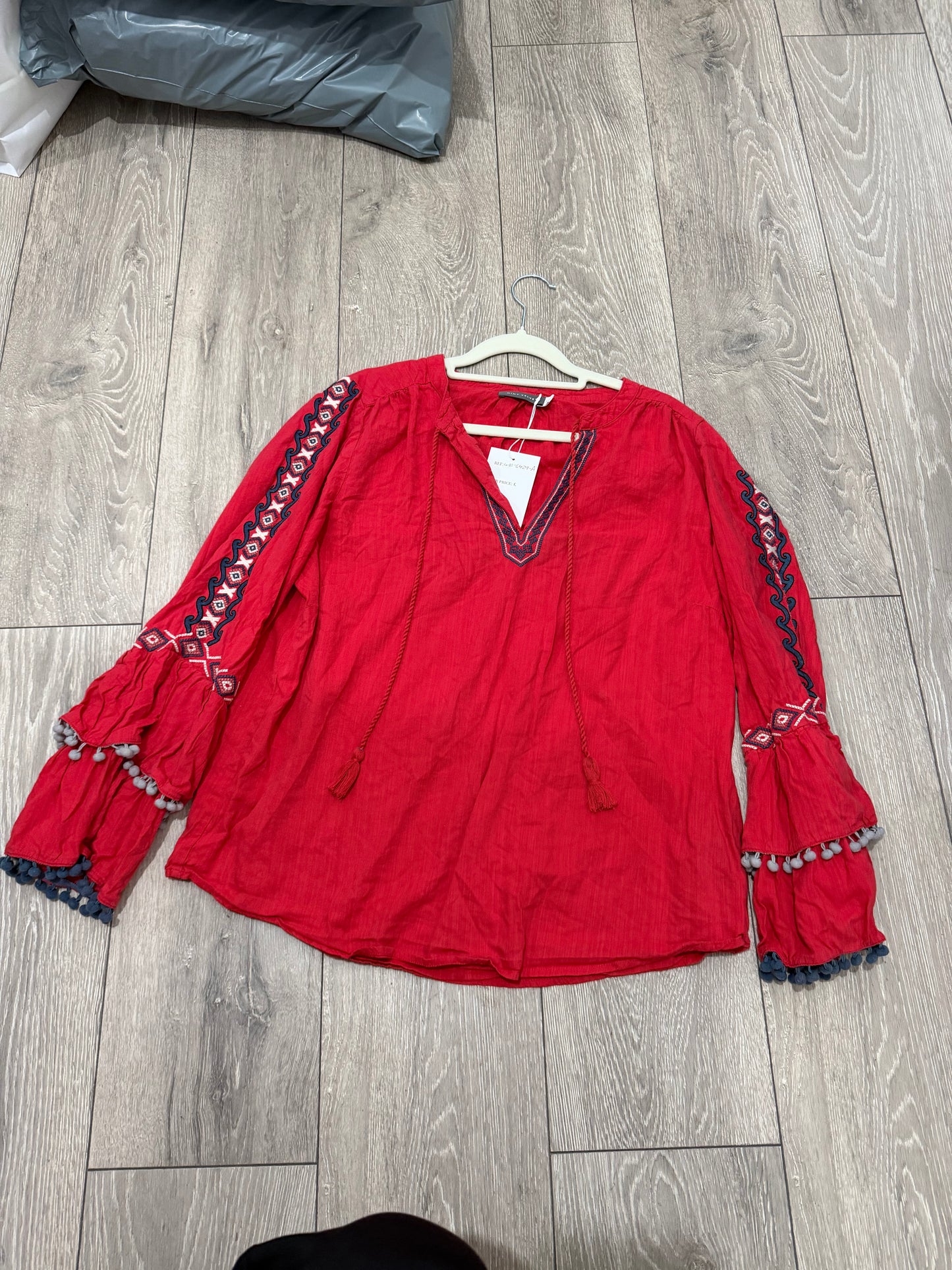 Pre-owned Red Mint Velvet Blouse, Size 12