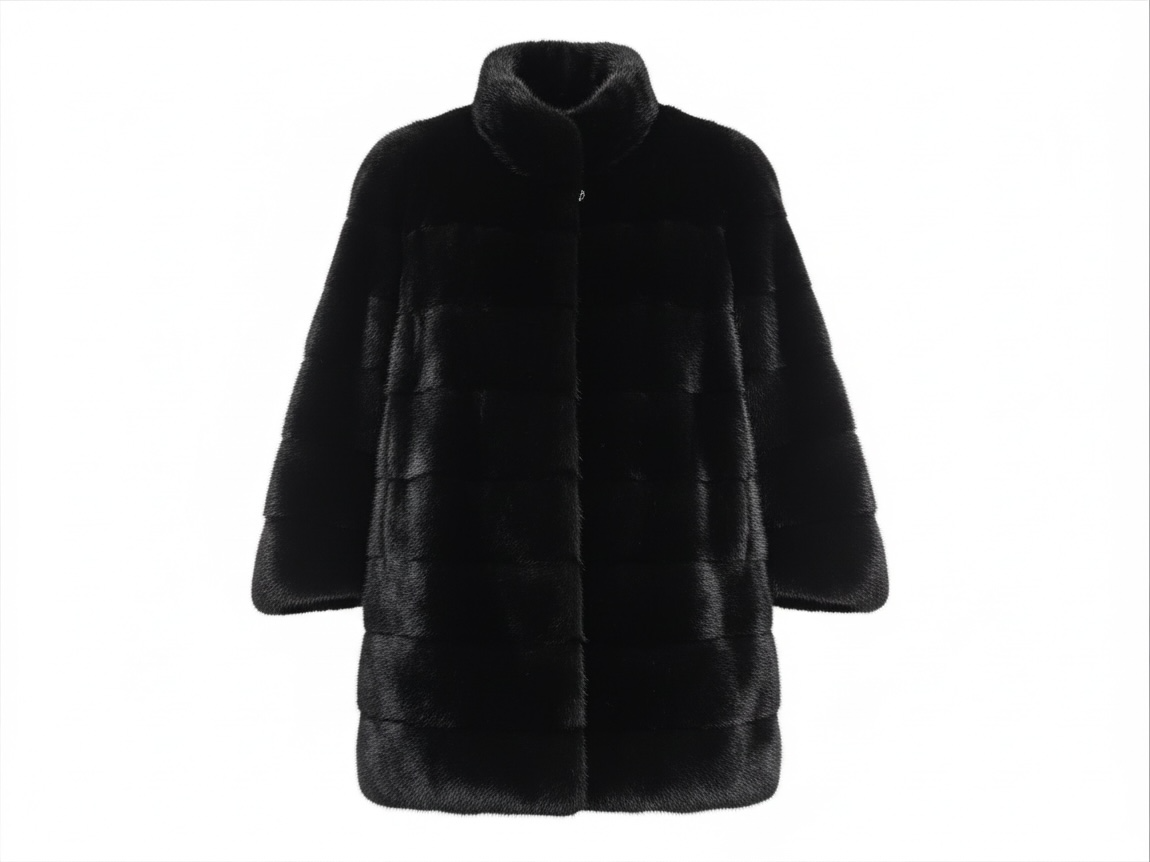 Preloved Yves Salomon Mink Fur Coat Size 10 Black