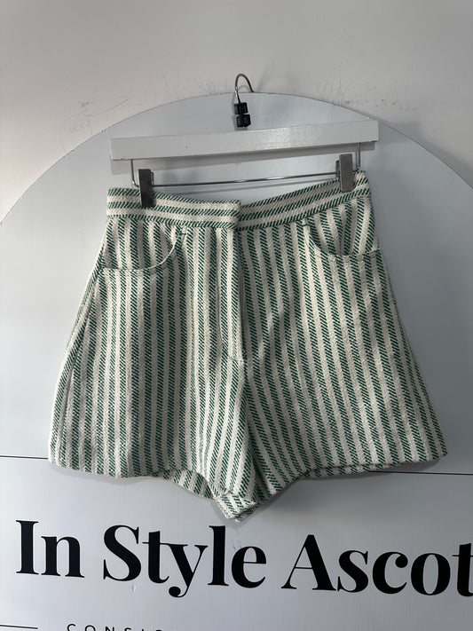 Green & White Sandro Shorts, Size 10