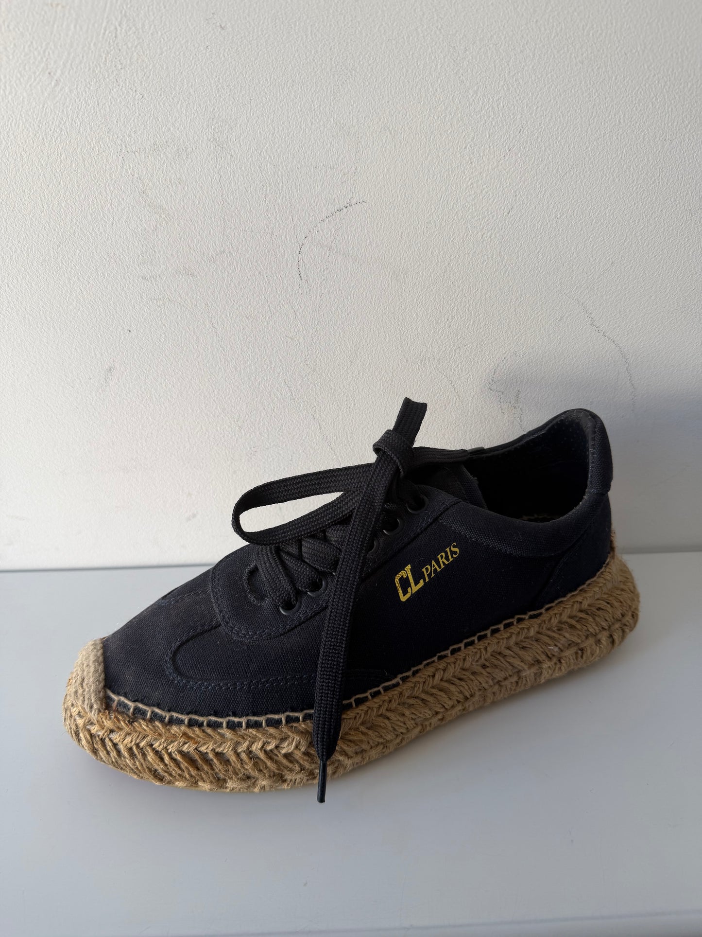 Preloved Christian Louboutin Espadrille Trainers Size 37 UK 4 Brown Navy