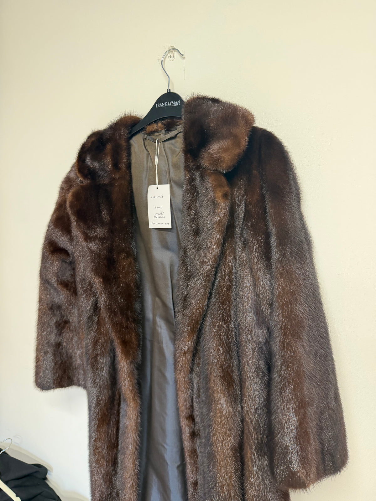 Preloved Mink Fur Coat Small / Medium Dark Brown