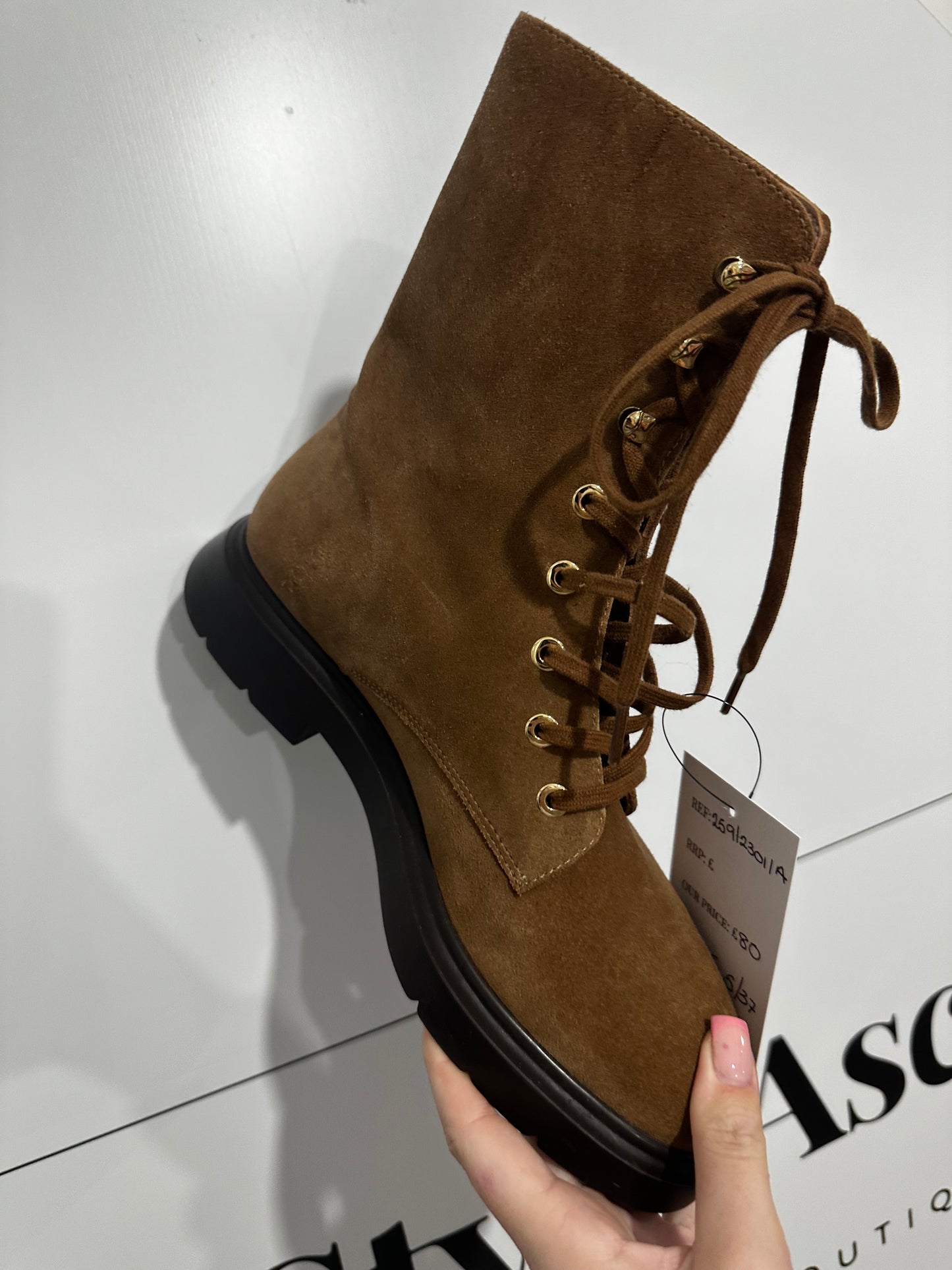 Brown Suede Stuart Wietzman Boots, Size 36.5