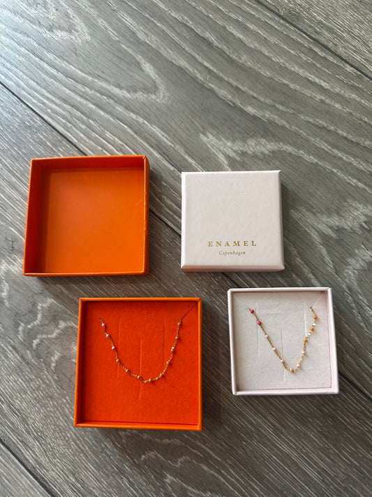 Enamel Necklace & Bracelet Set