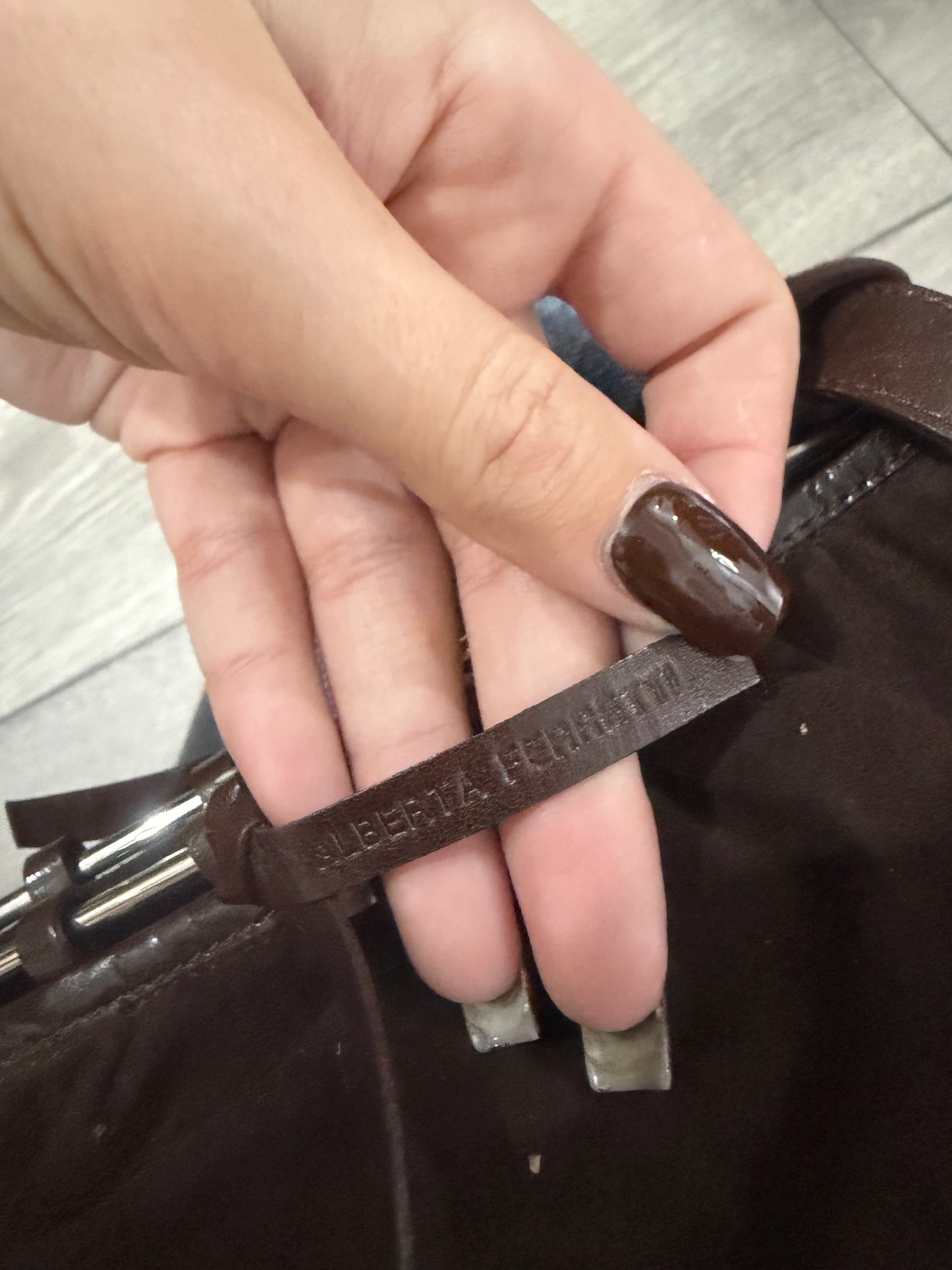 Brown Suede Alberta Ferretti Bag, Small