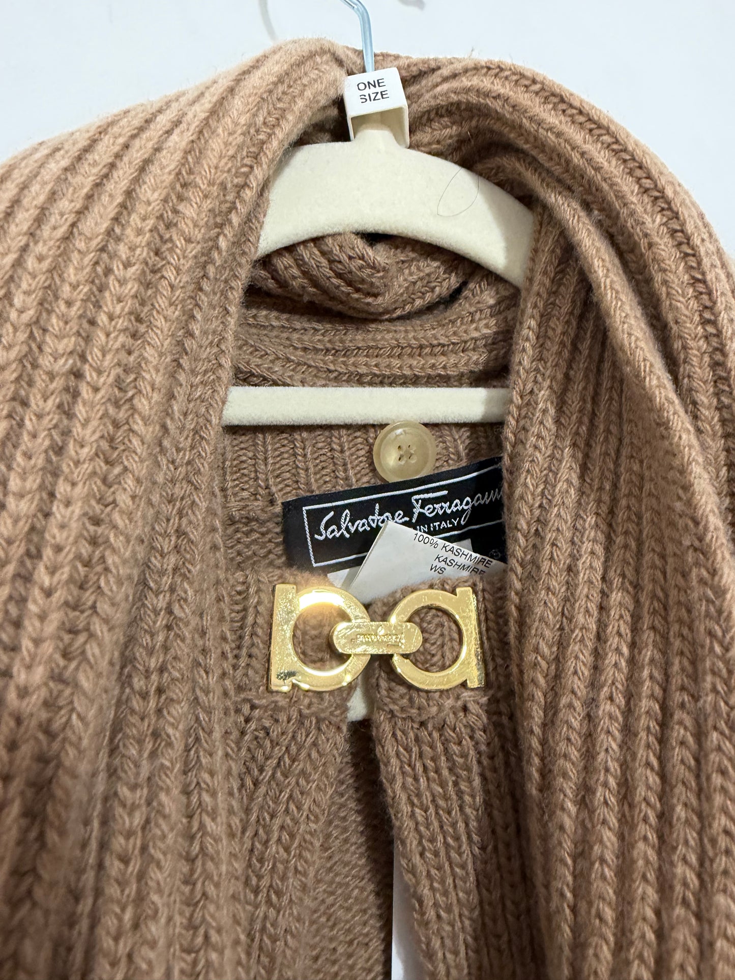 Pre-owned, Camel Salvatore Ferragamo Cape Poncho, Size M/L