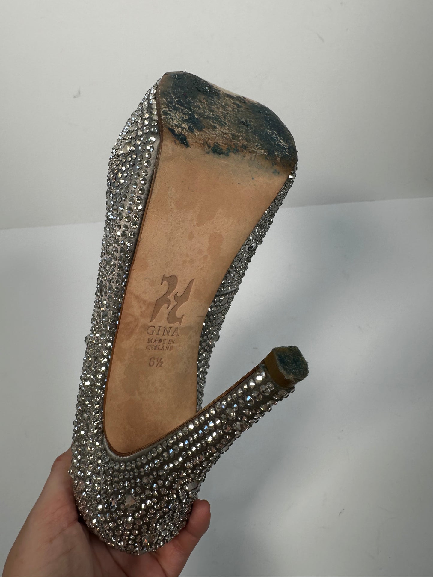 Silver Gina Heels, 6.5