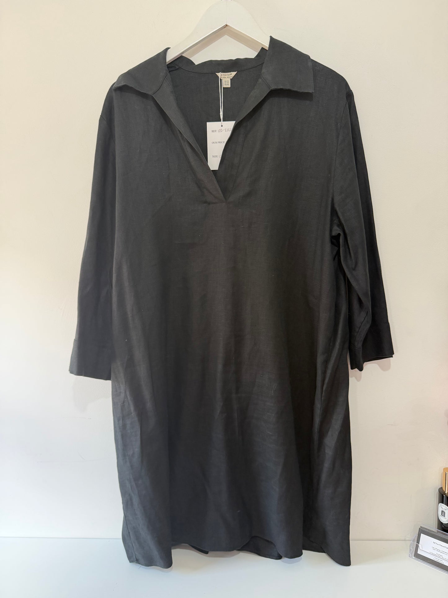 Preloved, Black Jigsaw Dress, UK 14