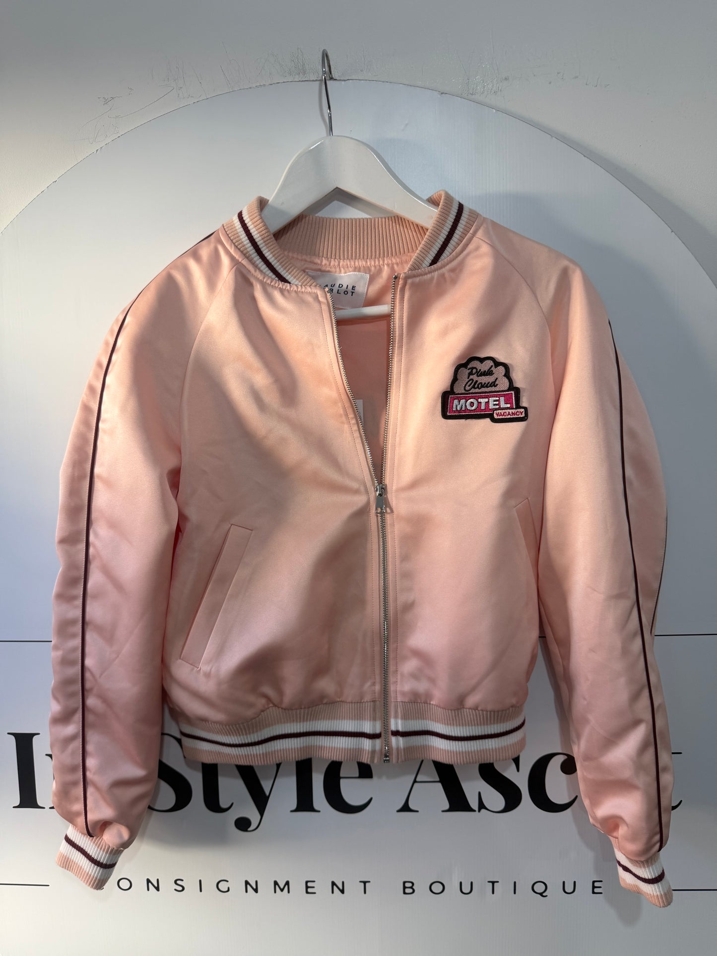 Pink Claudie Pierlot Bomber Jacket, Size XS