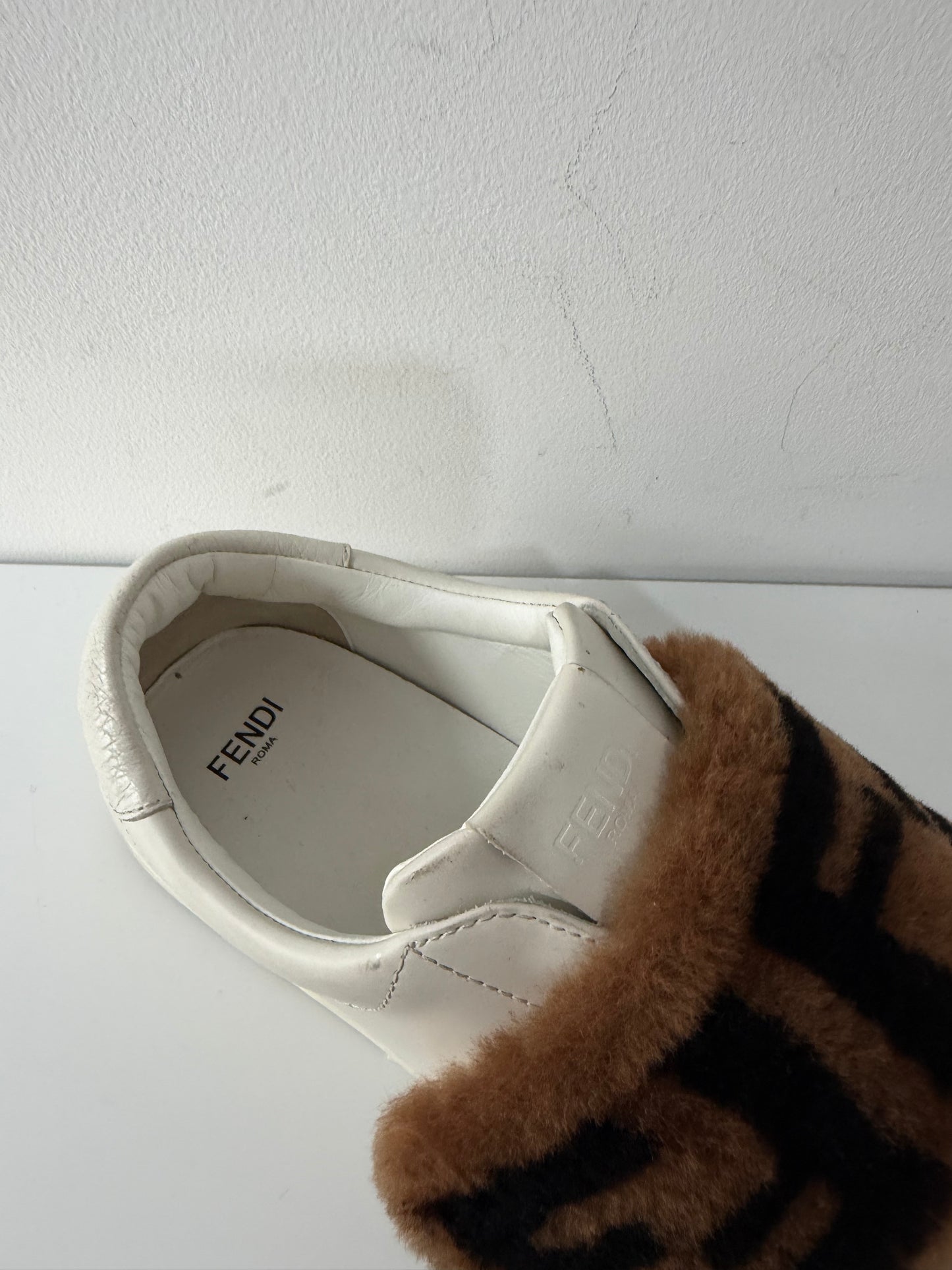 Preloved, White Fendi Trainers, Size 36 UK 3