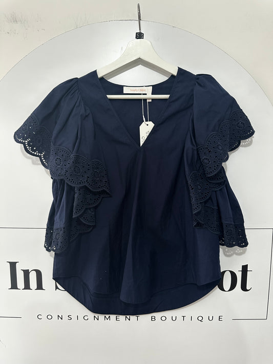 Navy SeeByChloé Blouse, Size S