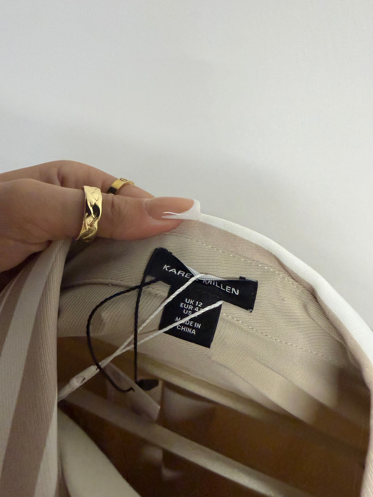 BNWT Karen Millen Shirt UK 12 Beige