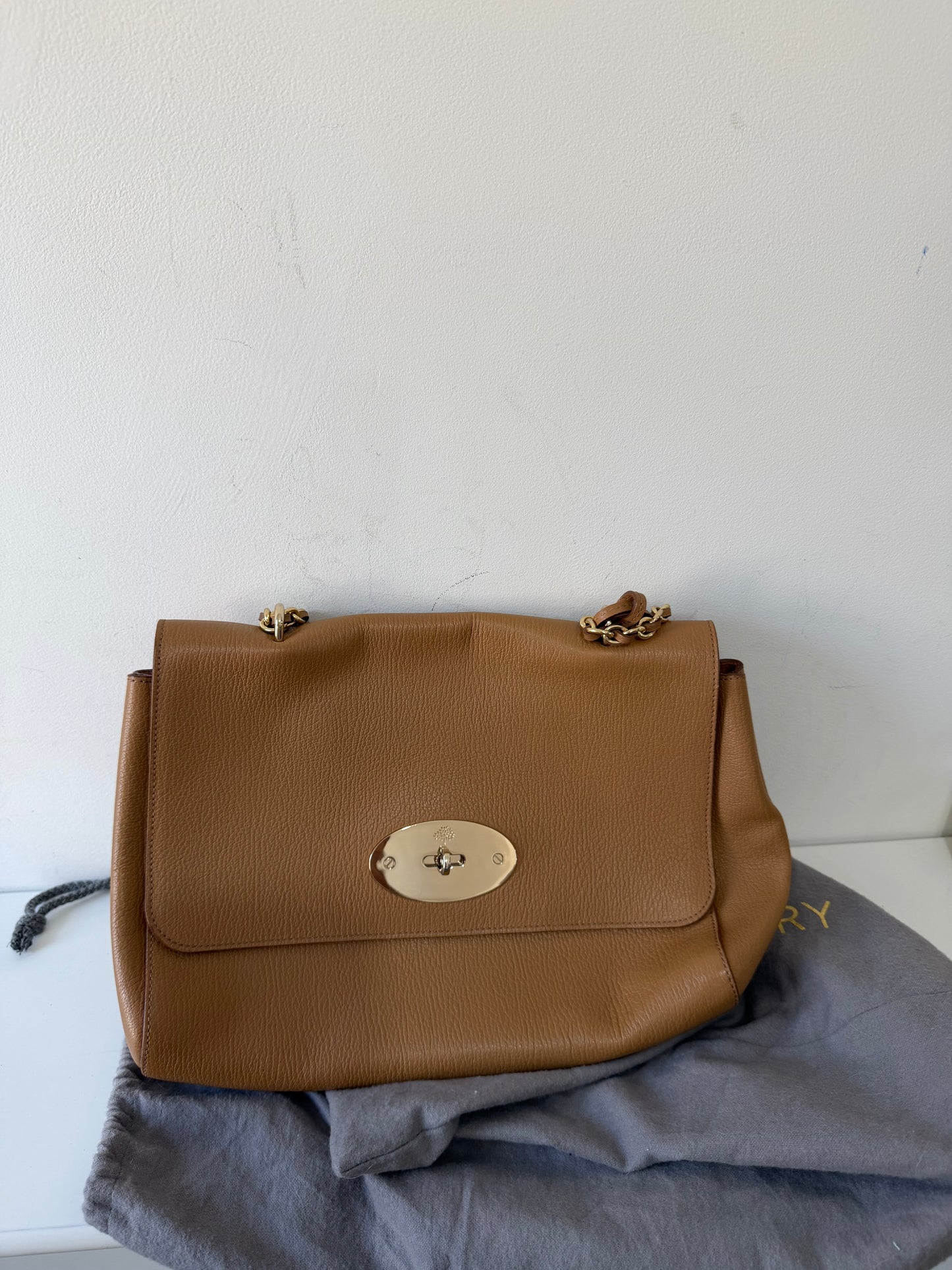 Preloved, Beige with Gold Hardware Mulberry Medium Lily Handbag