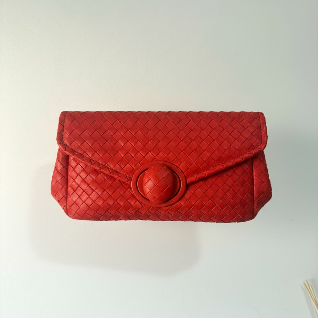 Preloved, Red  Bottega Clutch Bag