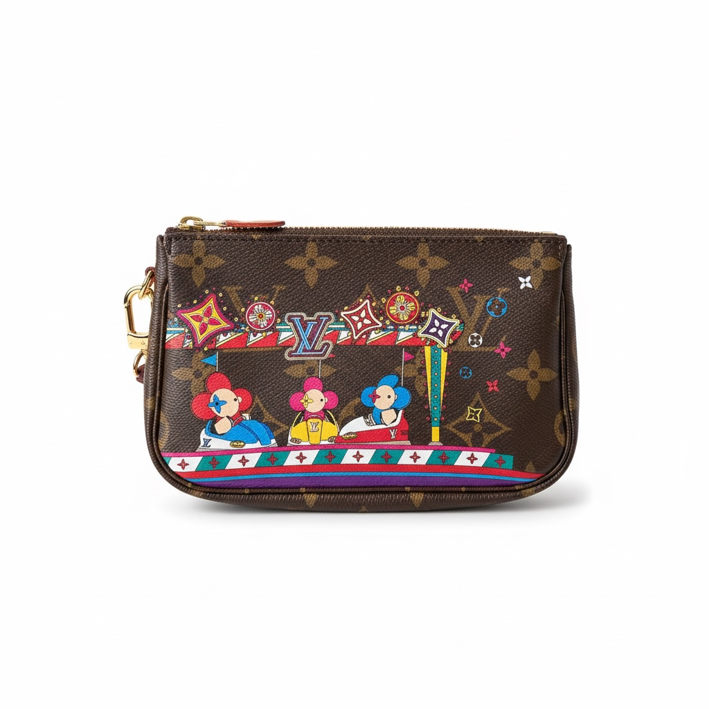 Pre-owned Vivienne Riding Bumpers Louis Vuitton Pochette, Boxed, Micro