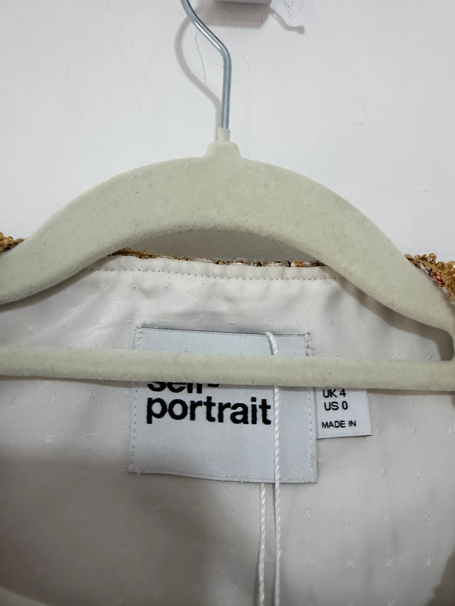 Gold Self-Portrait Jacket, Size 4