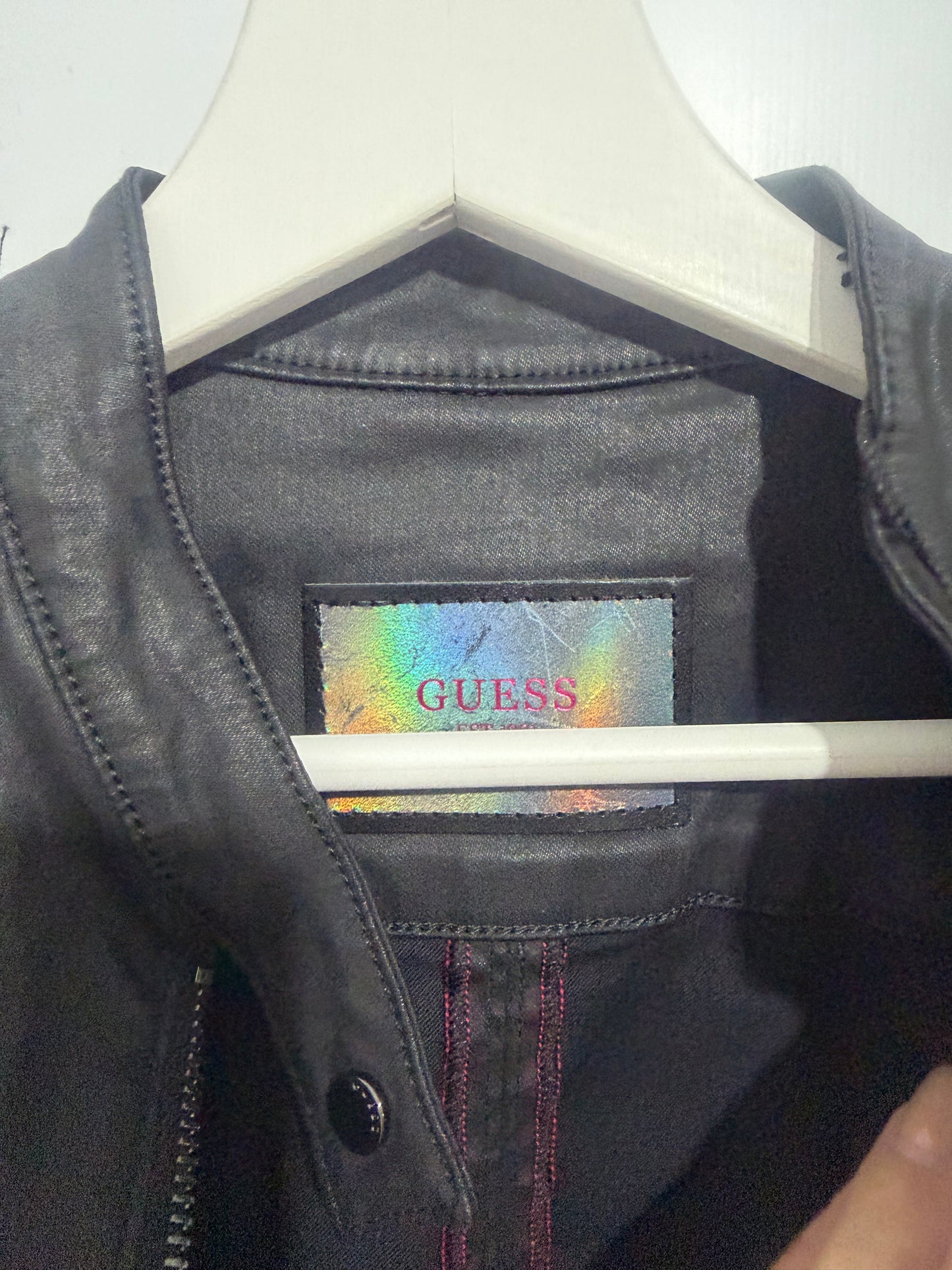 Black Leather Guess Brand New Jumpsuit, Size XS