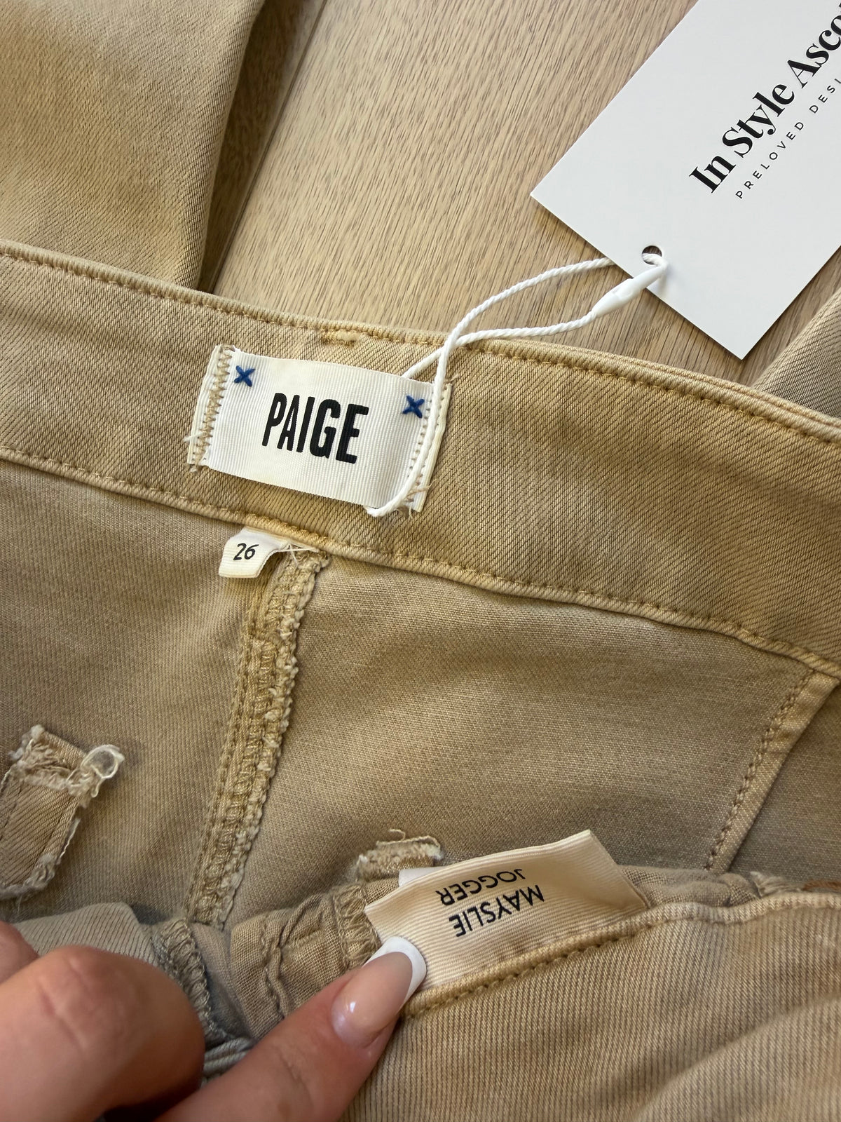 Preloved Paige Jeans Waist 26 Beige