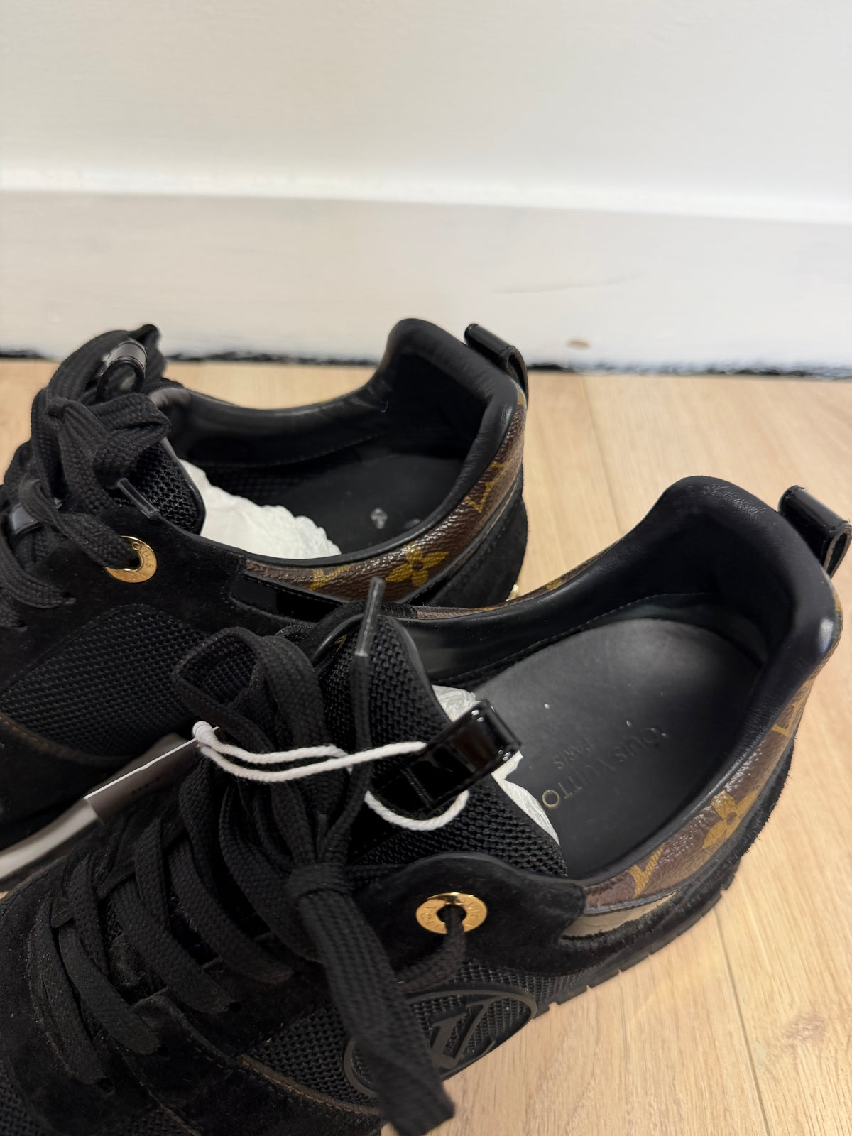 Preloved Louis Vuitton Trainers Size 38 UK 5 black and monogram