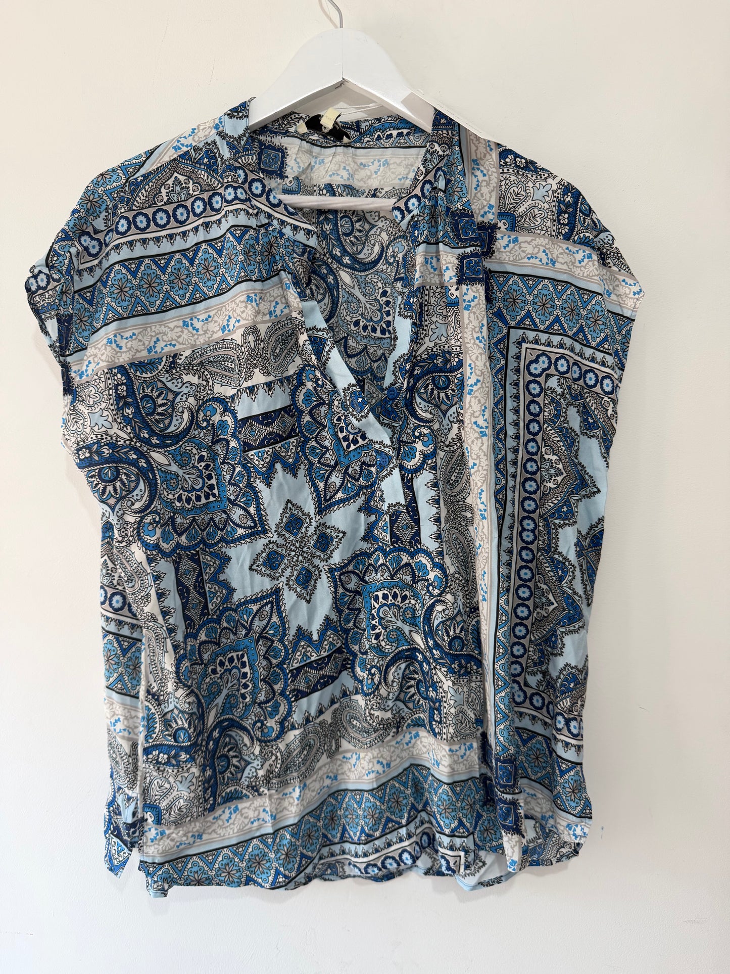 Preloved Blue Paisley Charlotte Sparre Blouse, Size L