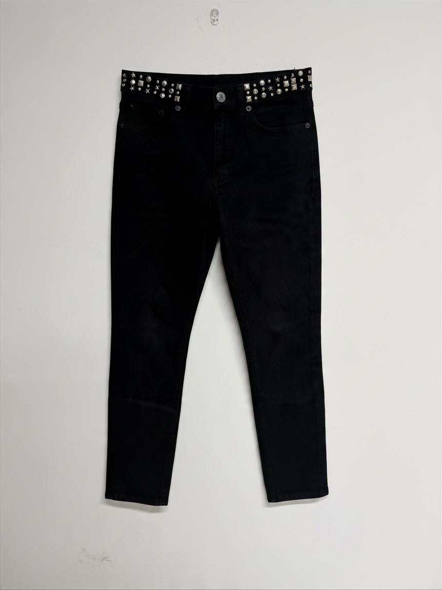BNWT The Kooples Studded Jeans Size UK 8 Black