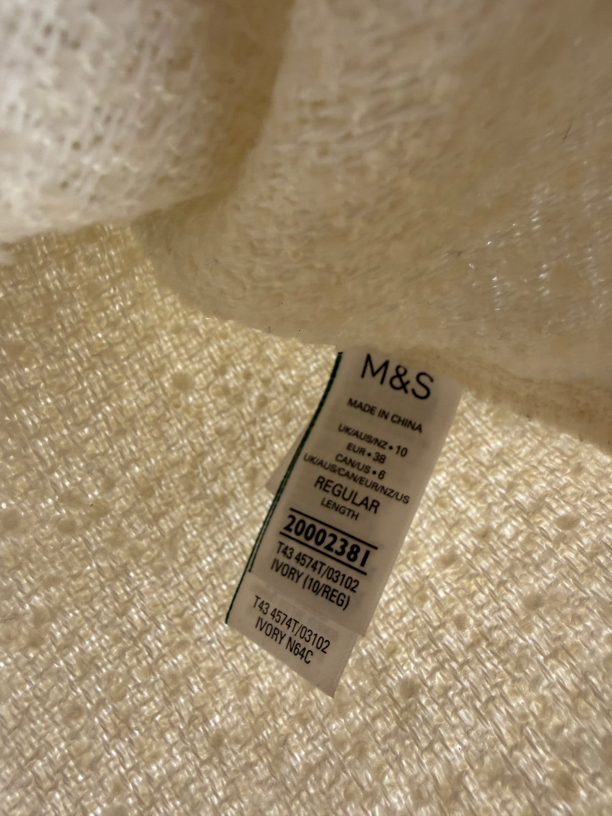 Preloved M&S Top, Size 10 Cream
