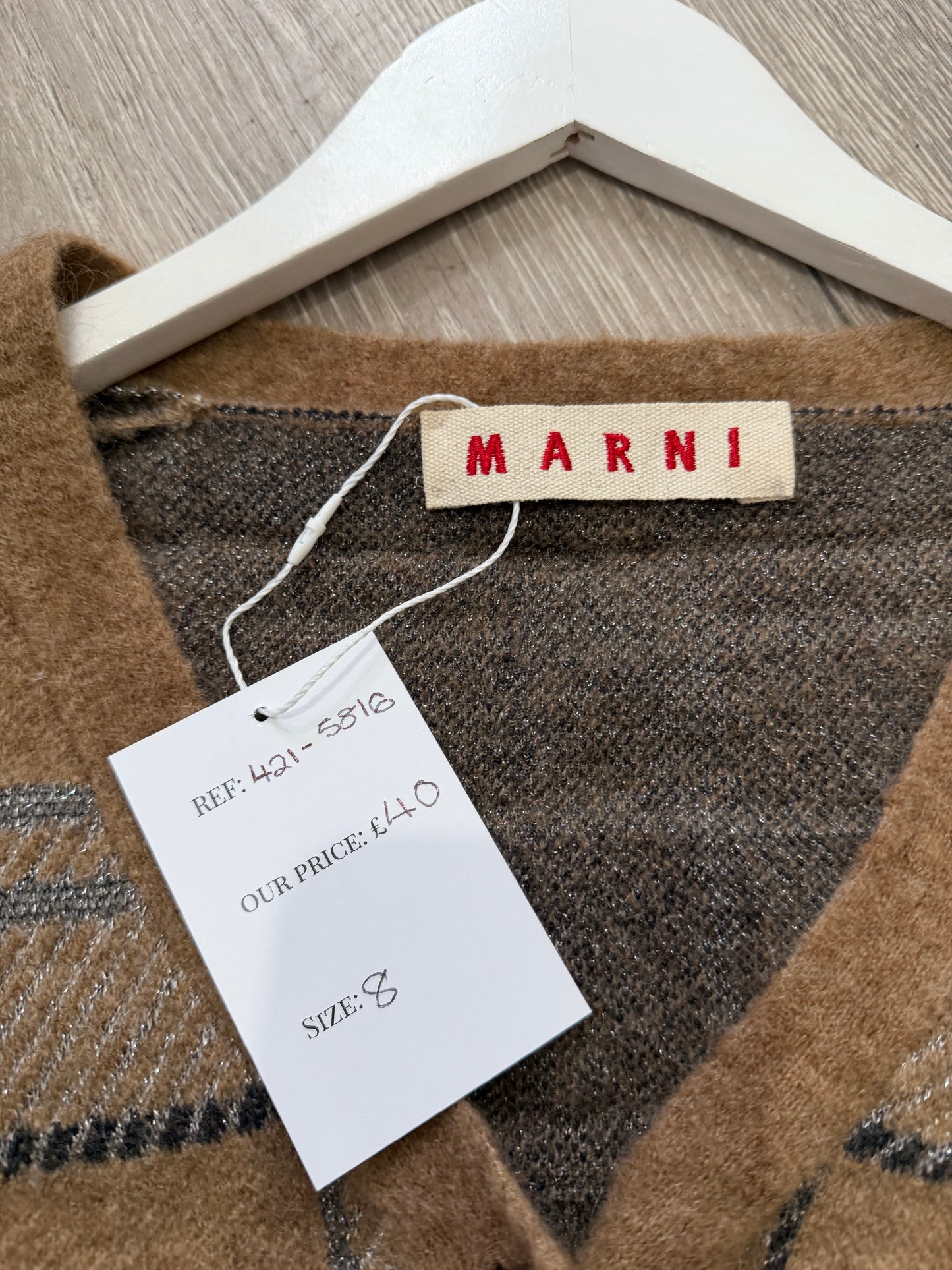 Brown Marni Cardigan Mohair, Size 8