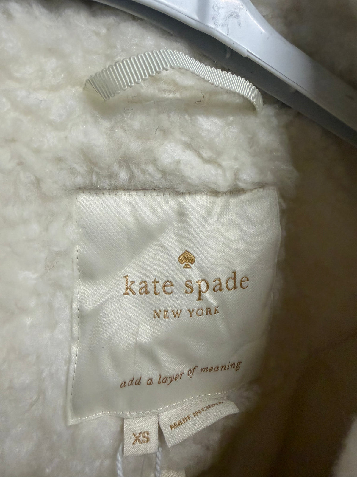 Preloved BNWT Kate Spade Coat Size XS Fits a 10 Cream