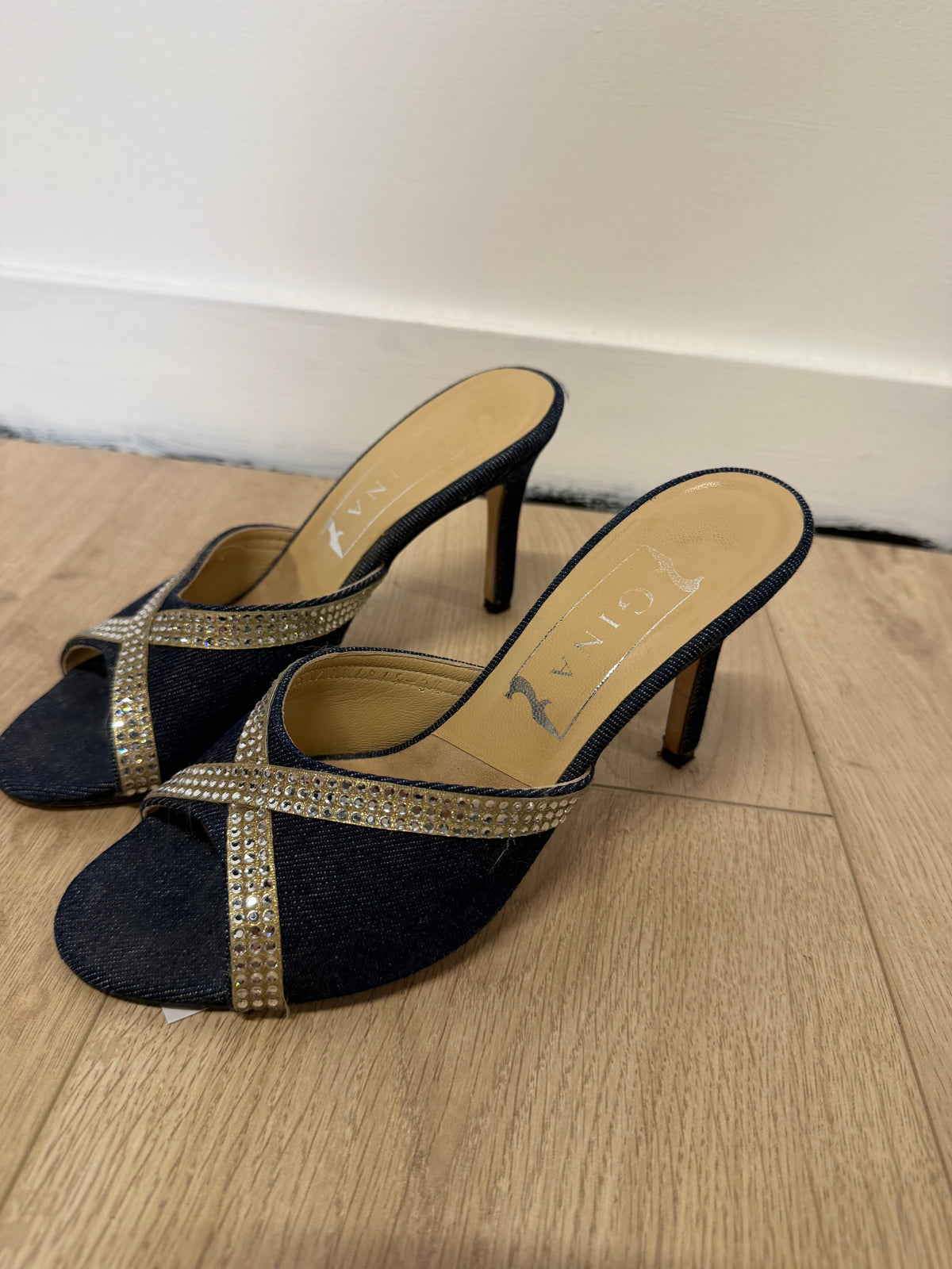 Preloved Gina Heels Size UK 3.5 - 36.5 Blue Denim