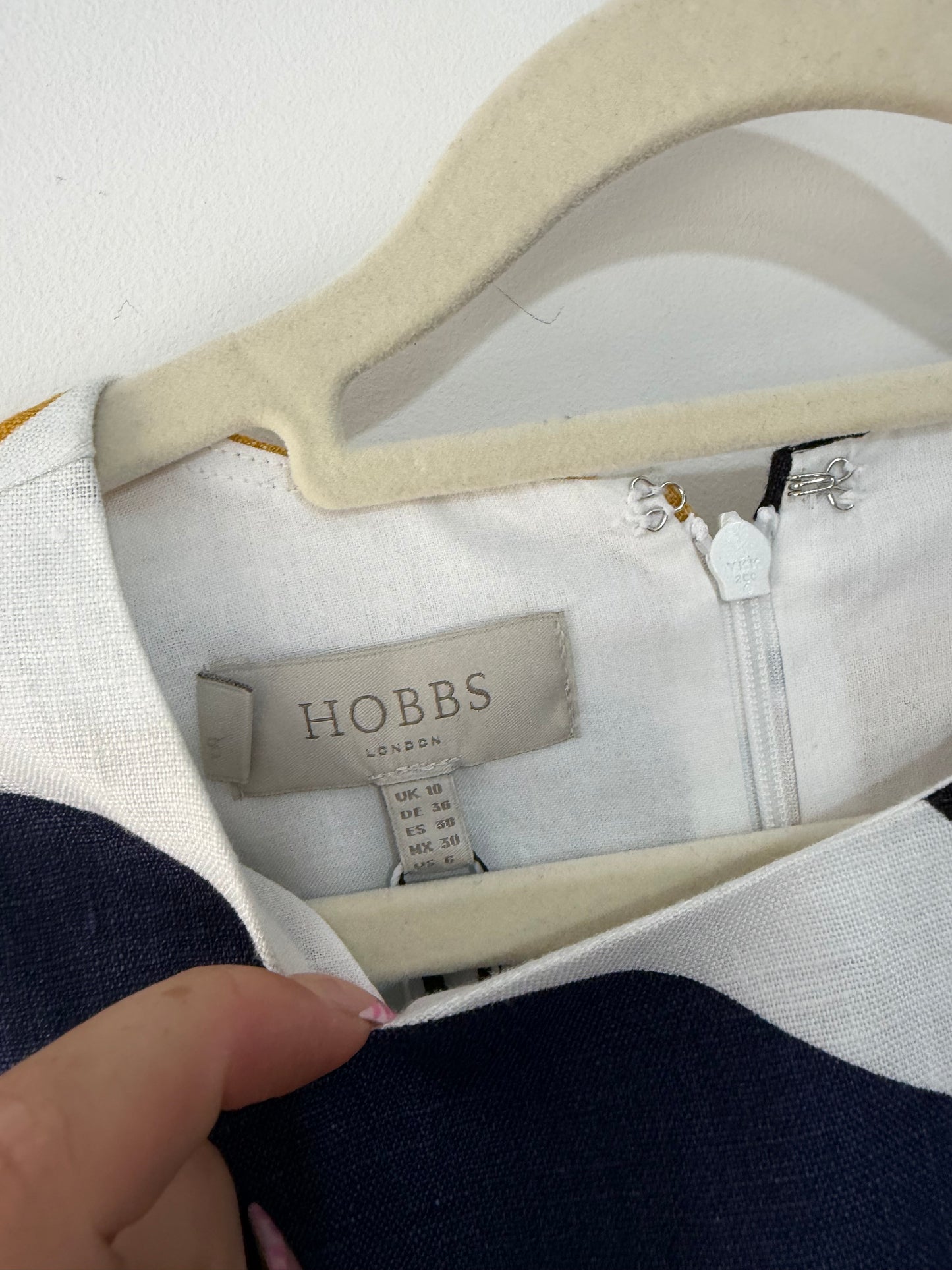 Preloved Brand New, Blue and Yellow Hobbs Dress, Size 10