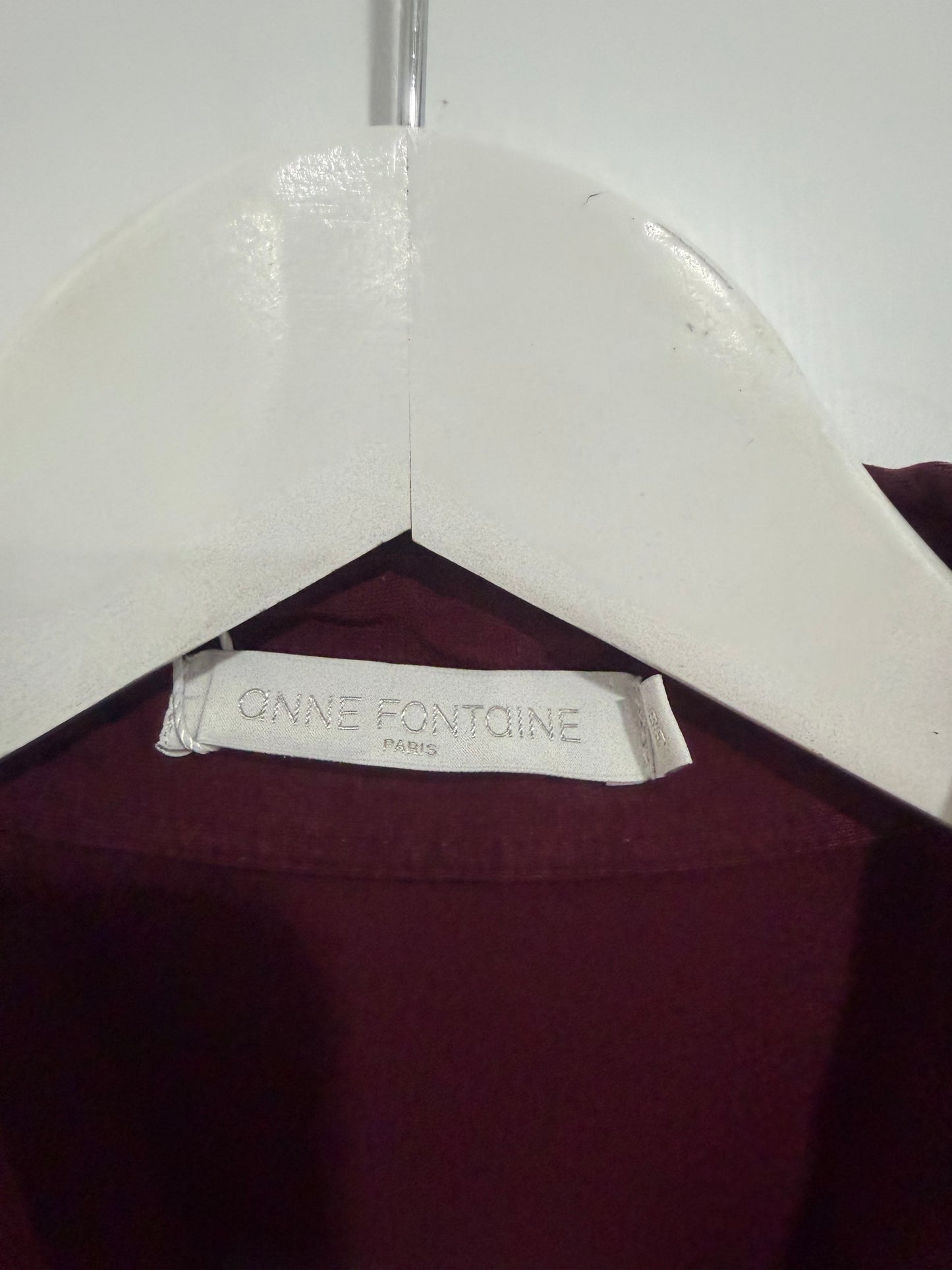 Burgundy Anne Fontaine Shirt, Size 8 and 10