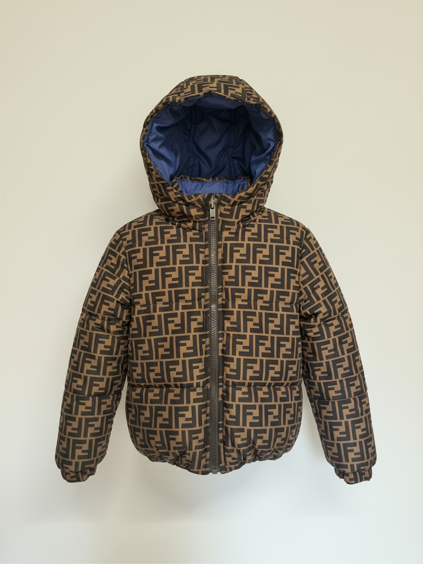 Preloved Fendi Kids Reversible Coat Age 7 FF Logo