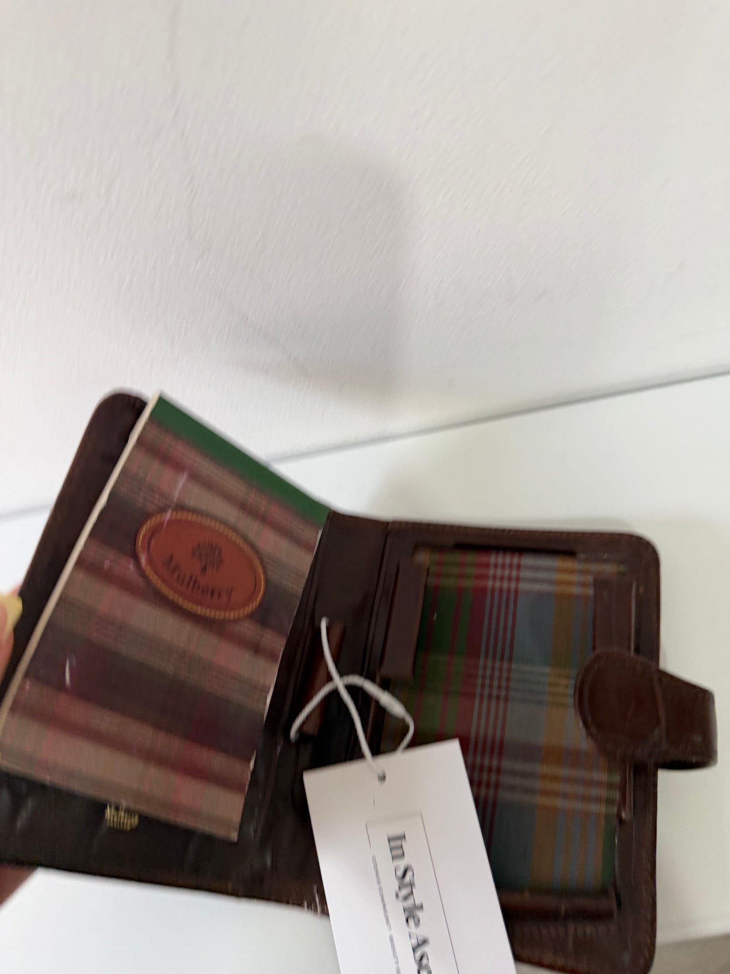 Preloved Brown Croc Mulberry Notebook / Wallet