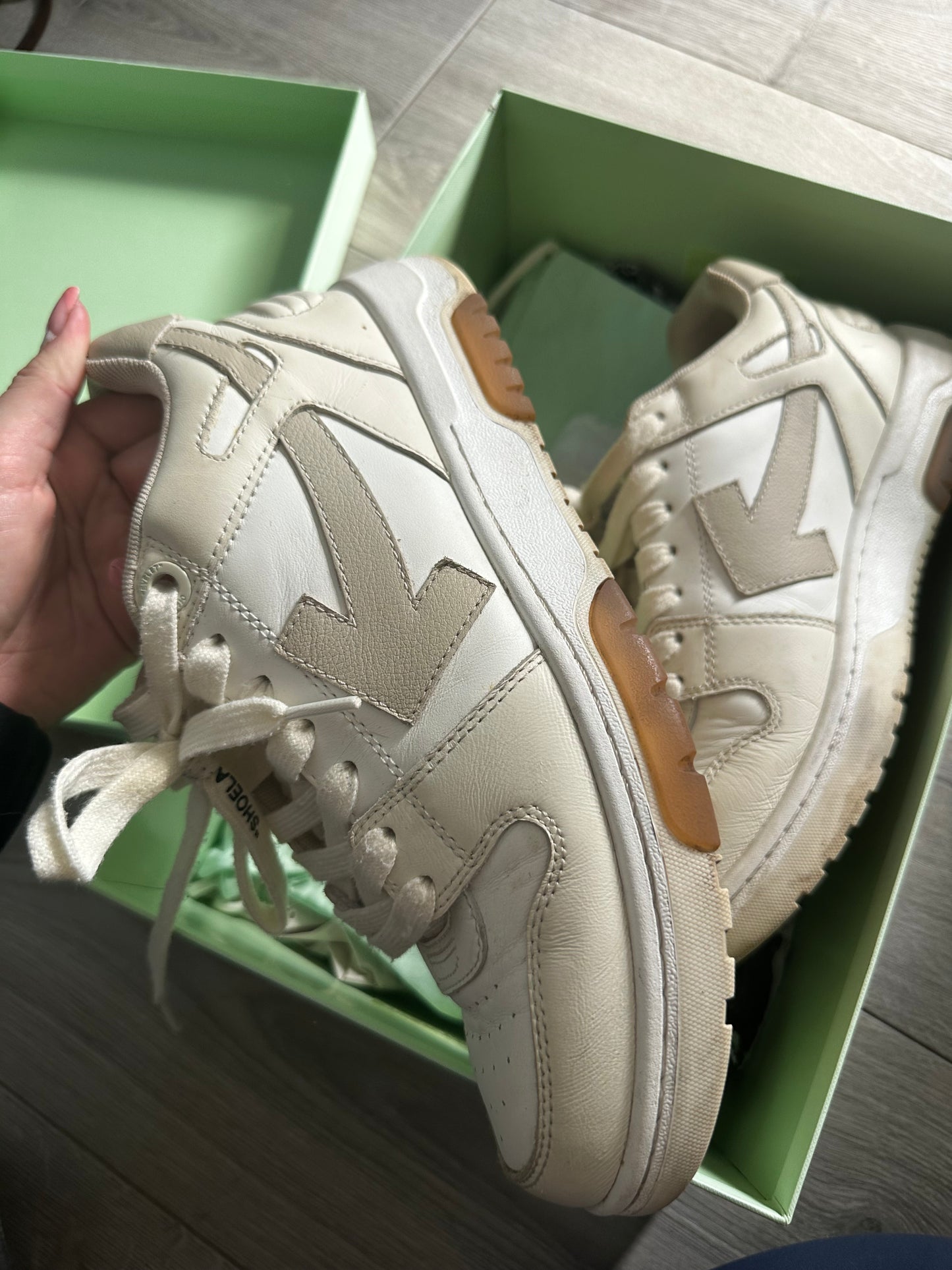 Beige Off White Trainers, 7 (fits a 6/7)