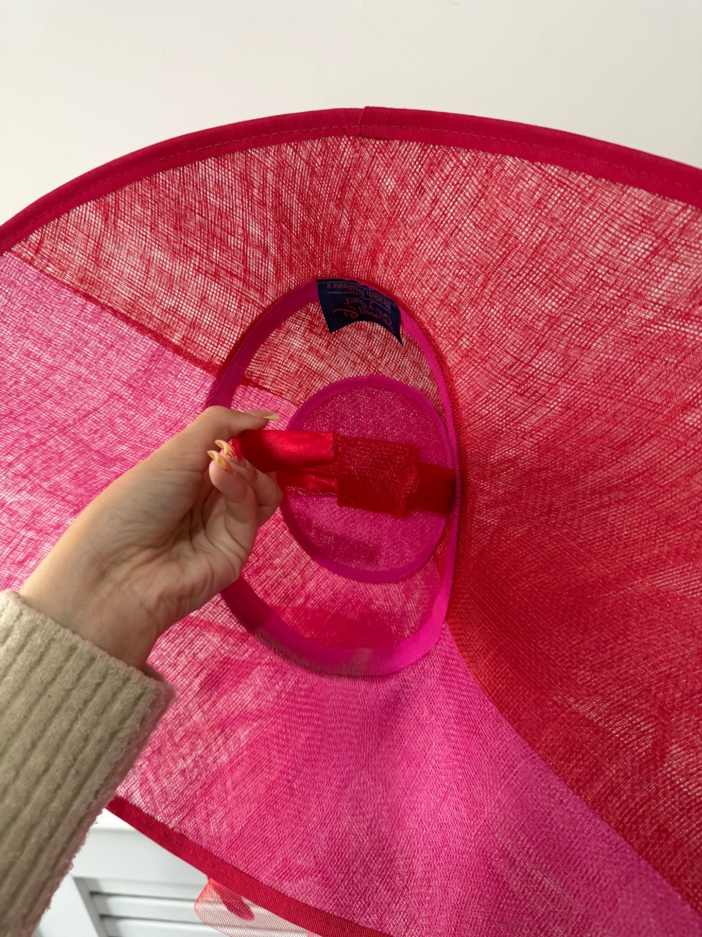 Preloved Pink Red Snoxell & Gwyther Fascinator, Large