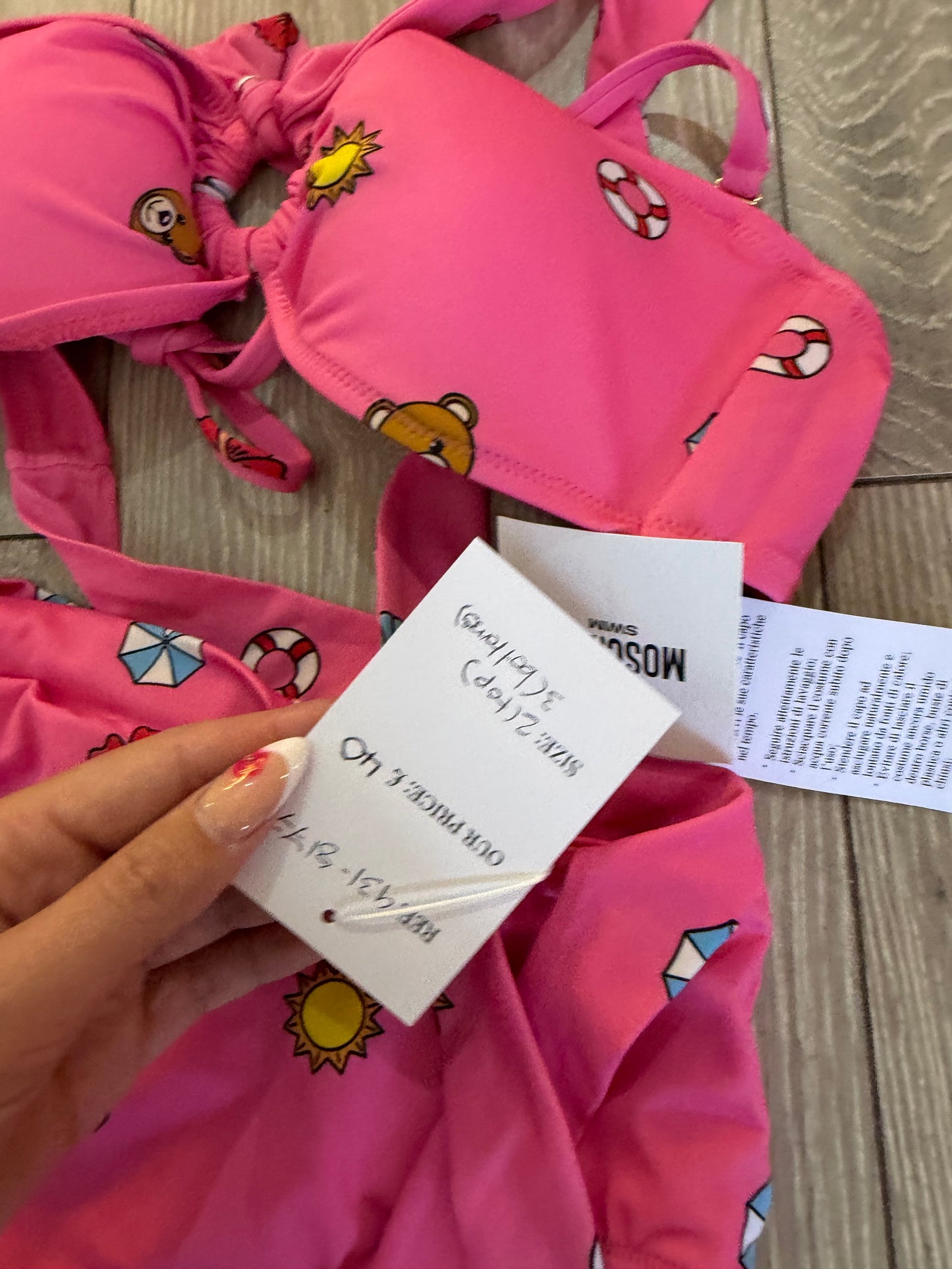 Preloved Pink BRAND NEW Moschino Bikini, Size 2