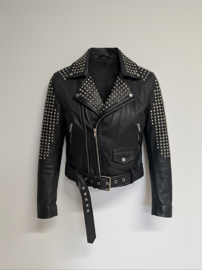Preloved Leather Jacket Size Small Black