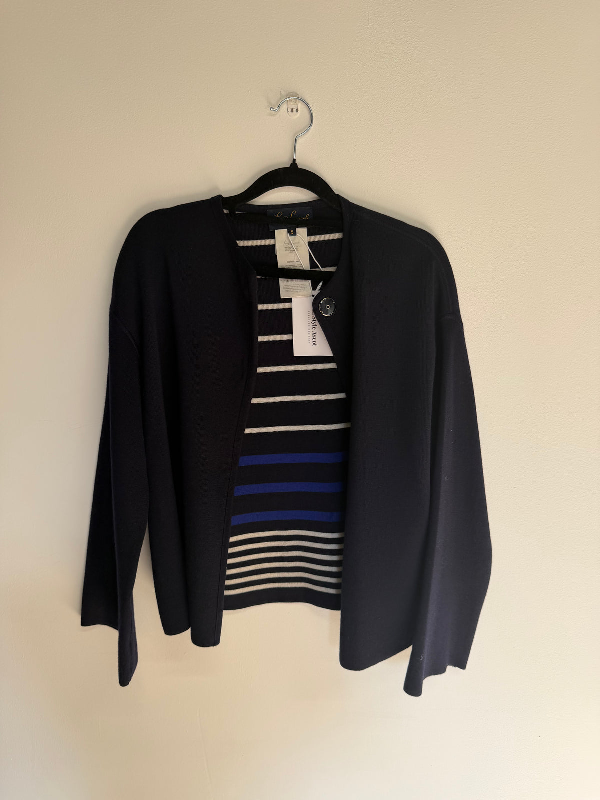 Preloved Luisa Spagnoli Knitted Cardigan Small Navy