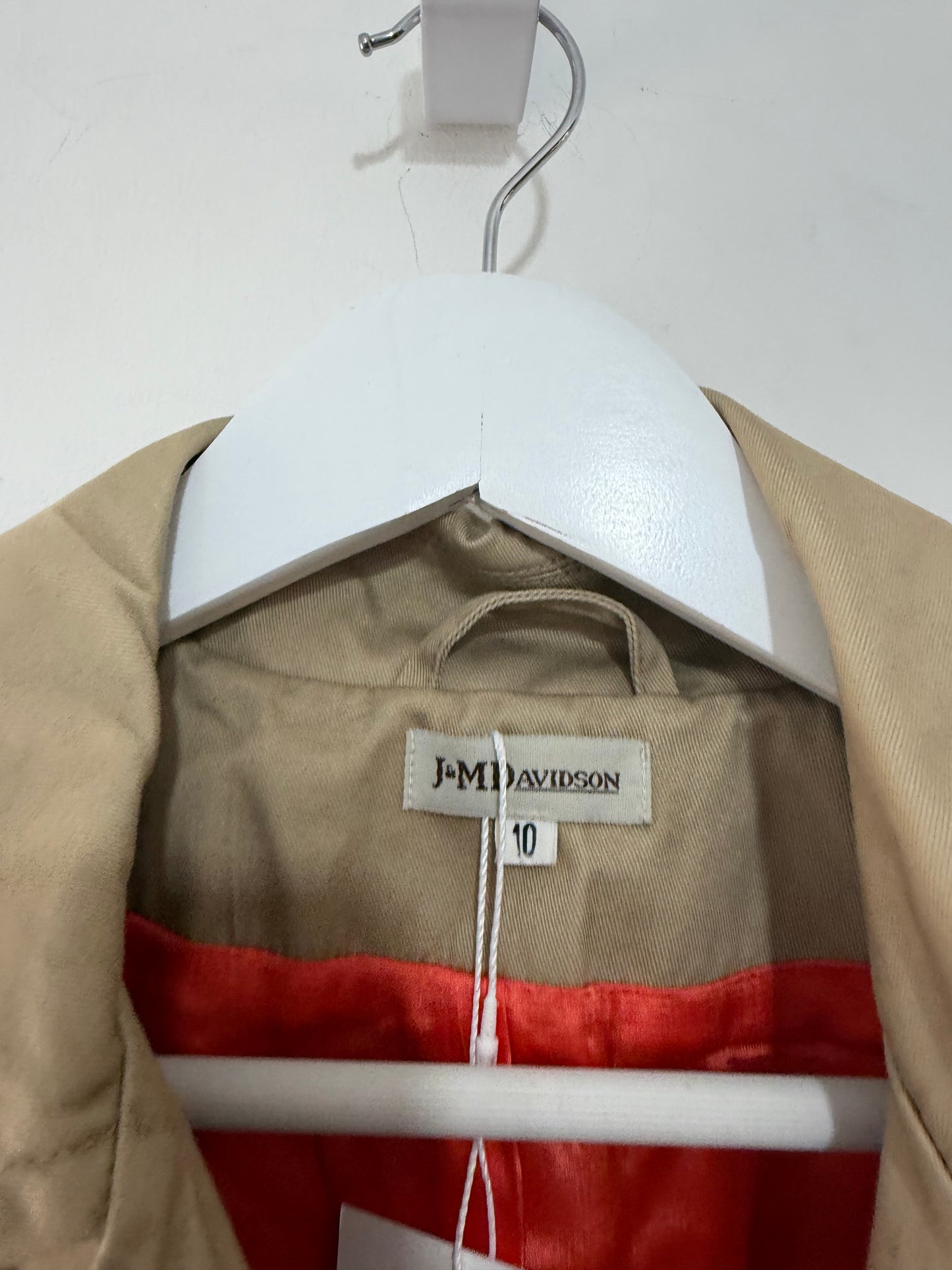 Pre-owned beige J&MDavidson Jacket, Size 10
