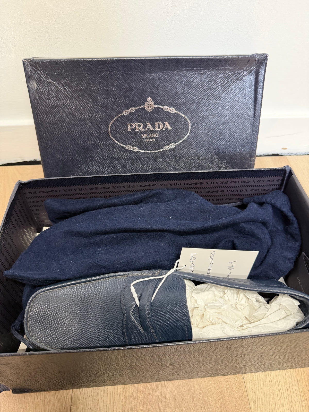 Preloved Prada loafers Mens Size 9 Navy