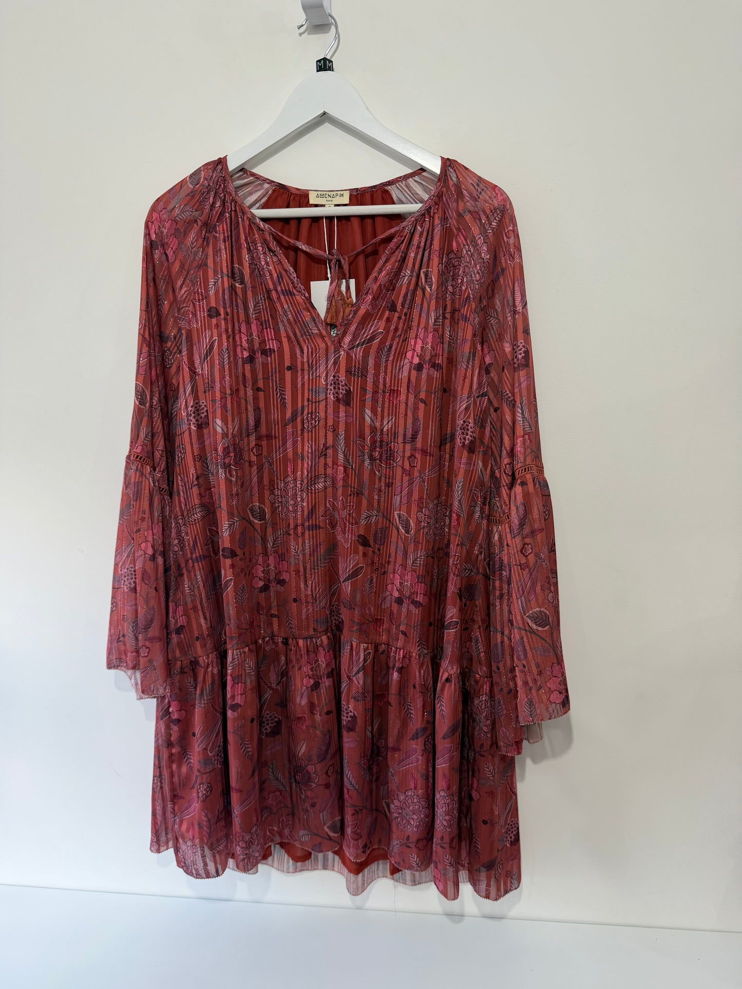 Pre Owned Red Floral Amenapih Dress, Medium
