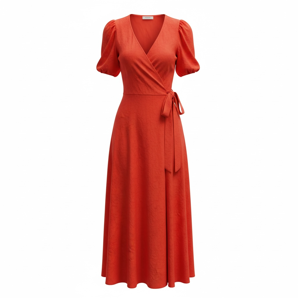 Orange Mara Hoffman Wrap Dress, Size Small