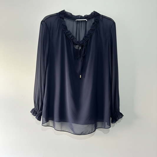 Preloved Navy Blue The Fold Blouse, 10