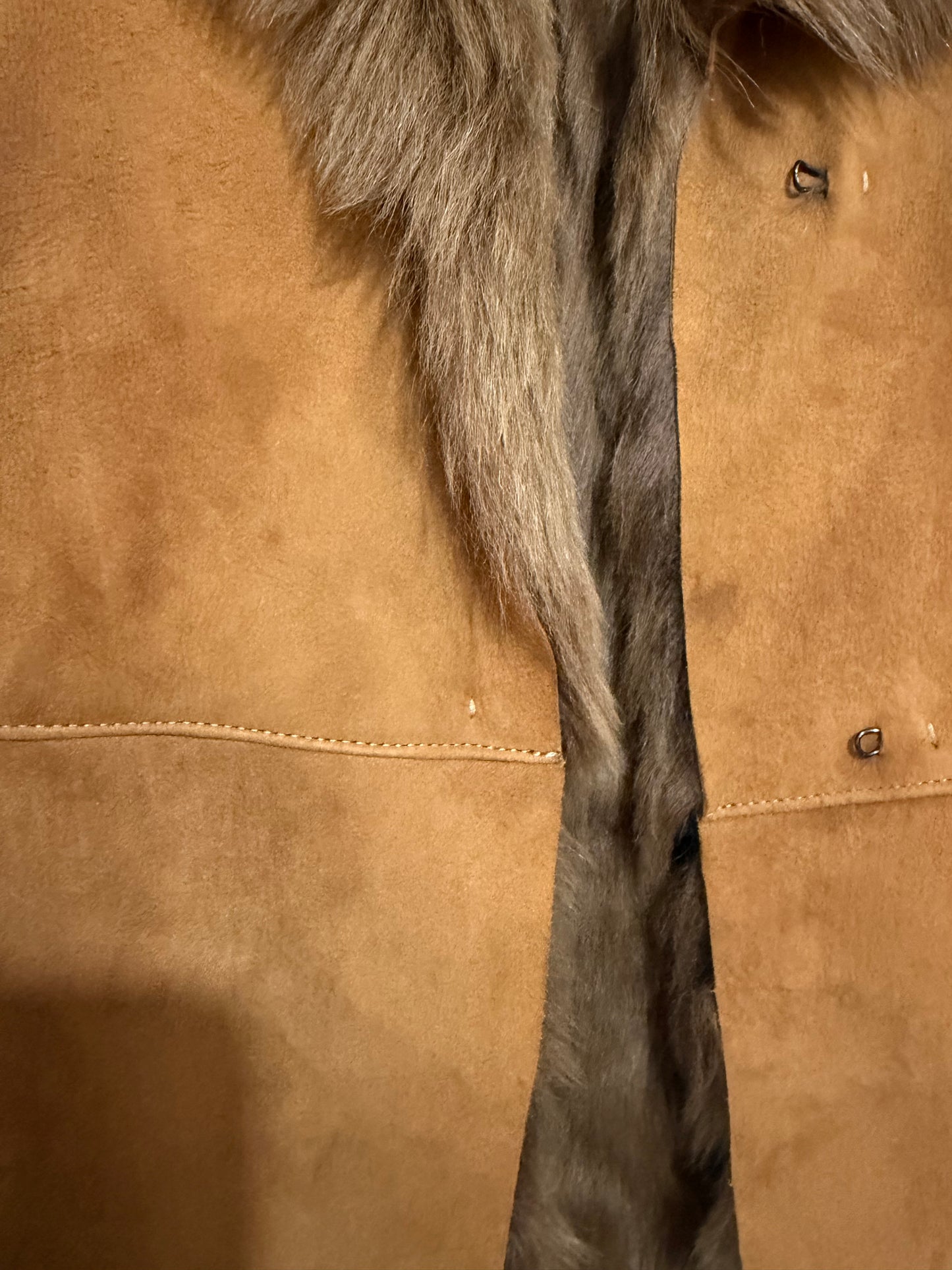 Pre-owned, Tan Brown Fairfax & Favor Shearling Jacket, Extra small