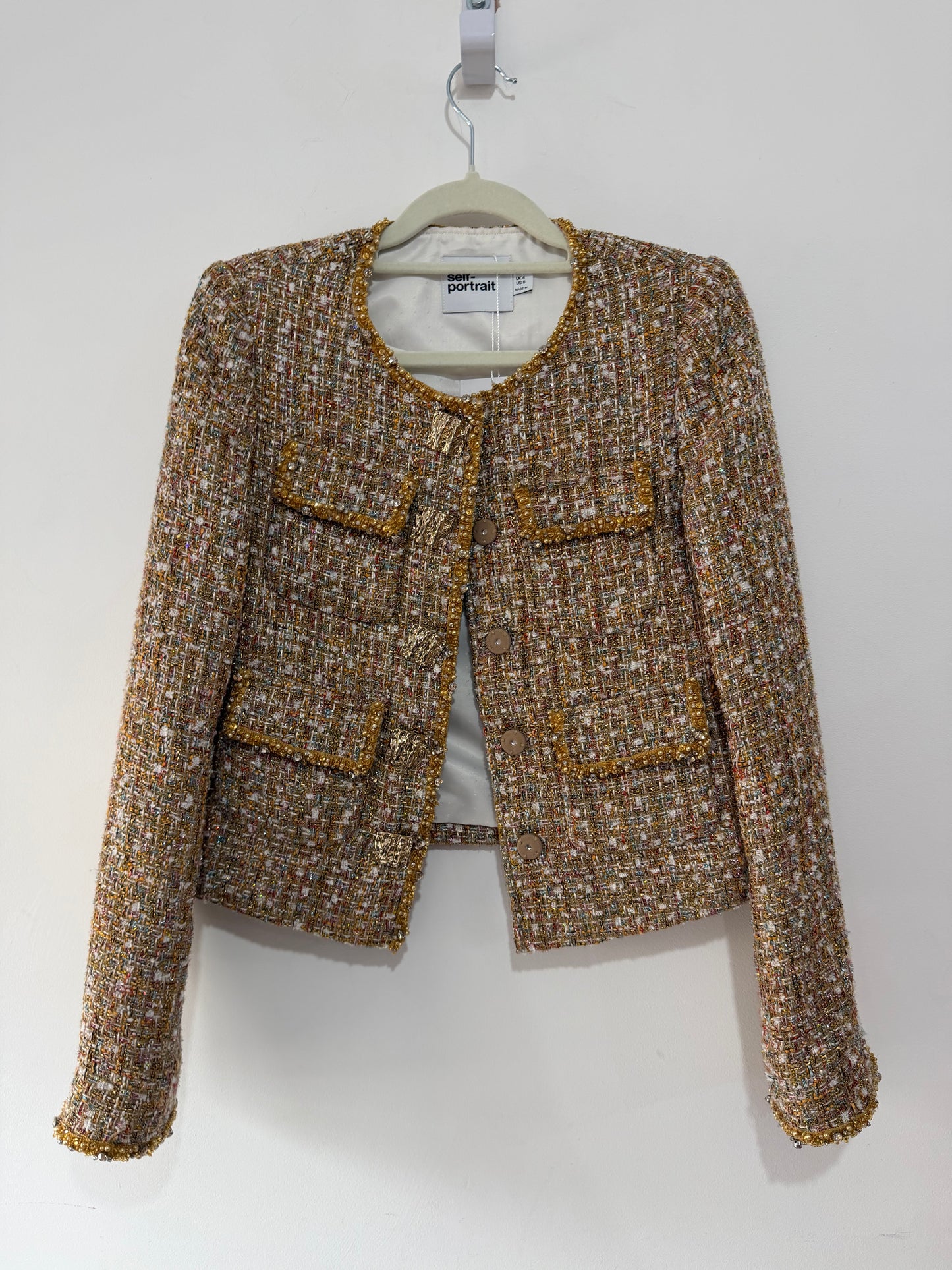 Gold Self-Portrait Jacket, Size 4